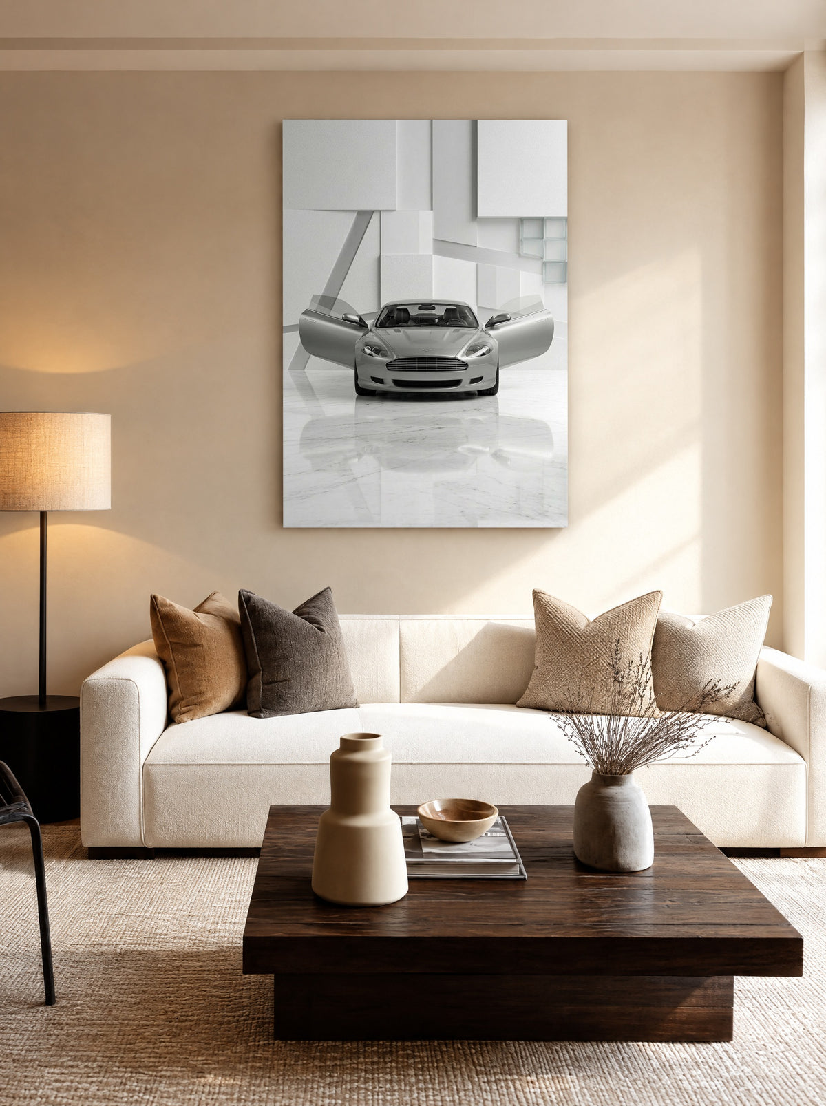 Zilverlijn op Standby als canvas zonder lijst aan de muur
