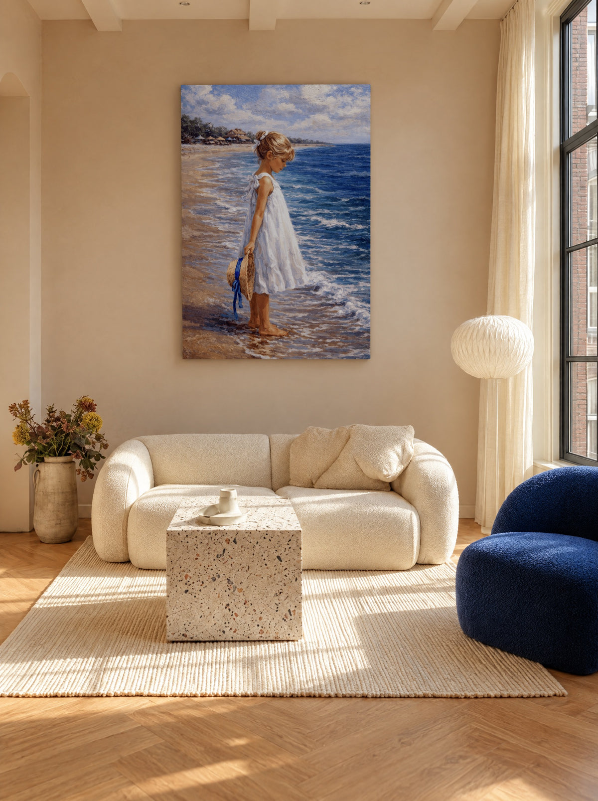 Zomerbries aan de Waterlijn als canvas zonder lijst aan de muur
