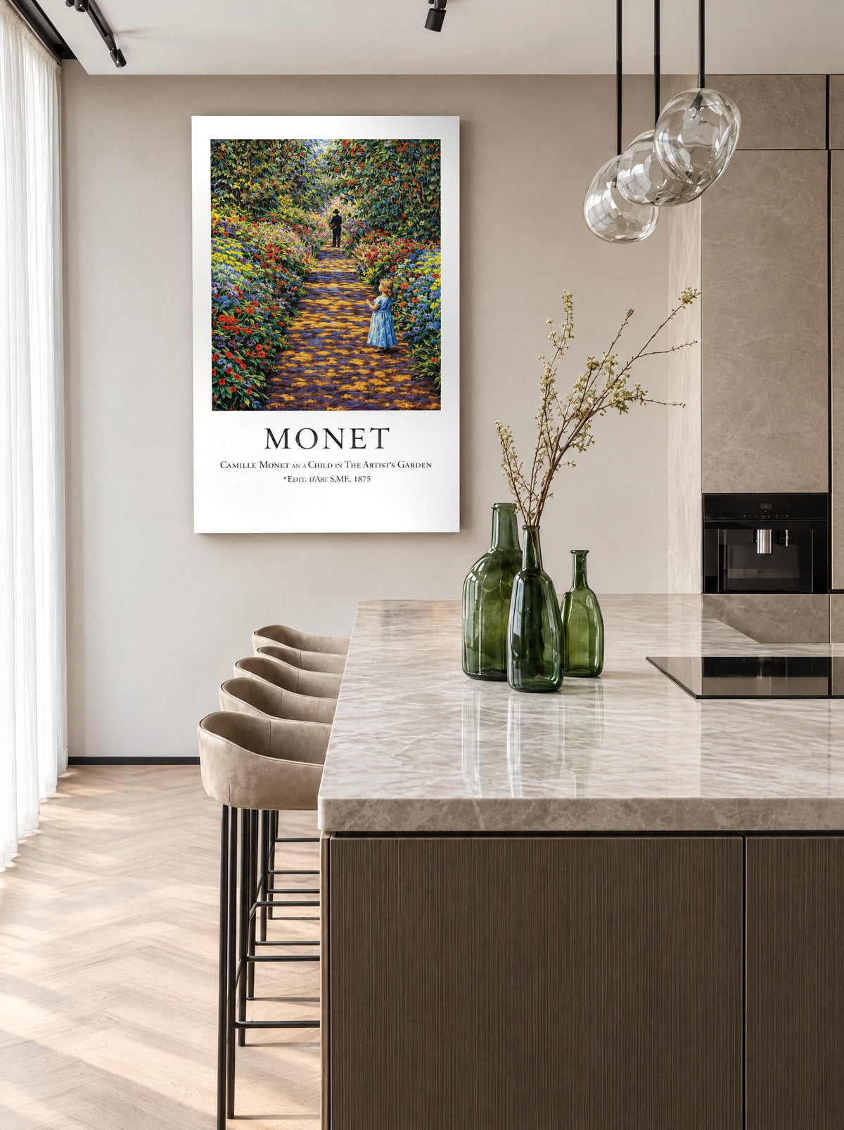 Zonnespetters op het Bloemenpad als canvas zonder lijst aan de muur