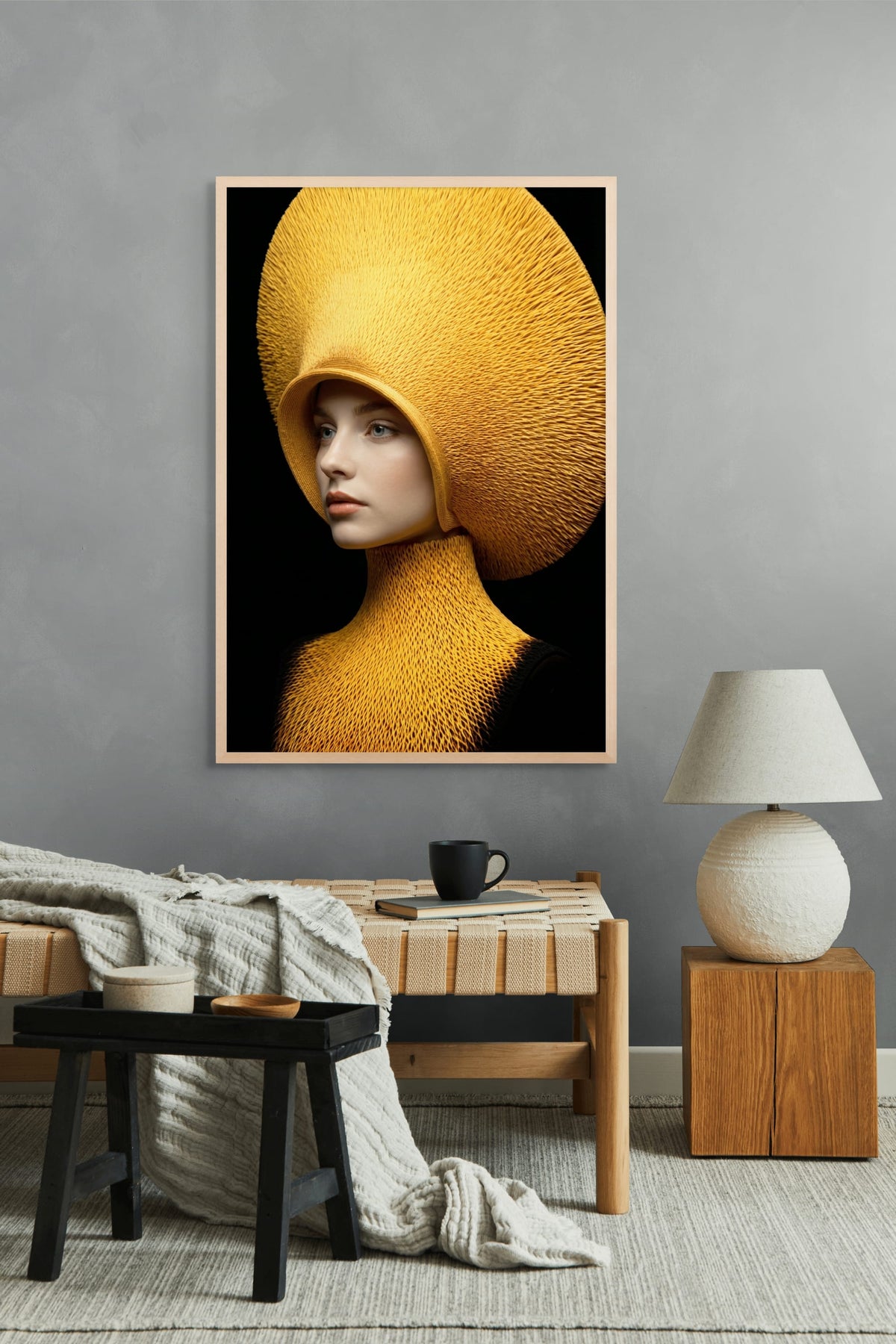 Zonnestraal in Goudgaas Wanddecoratie | ArtifyCanvas