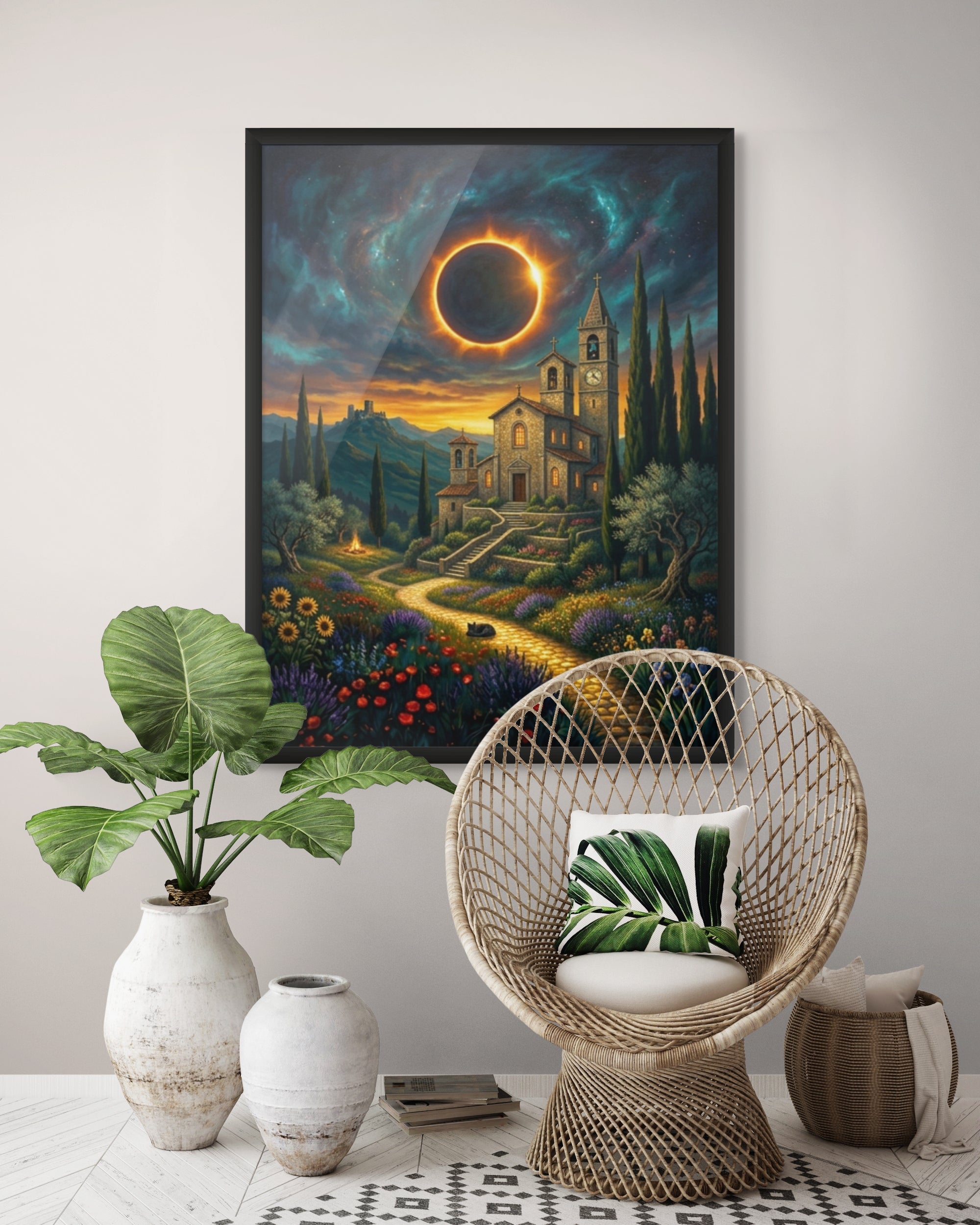 Italiaans Landschap Wanddecoratie Toscane – Sfeervolle Canvas Woonkamer Print