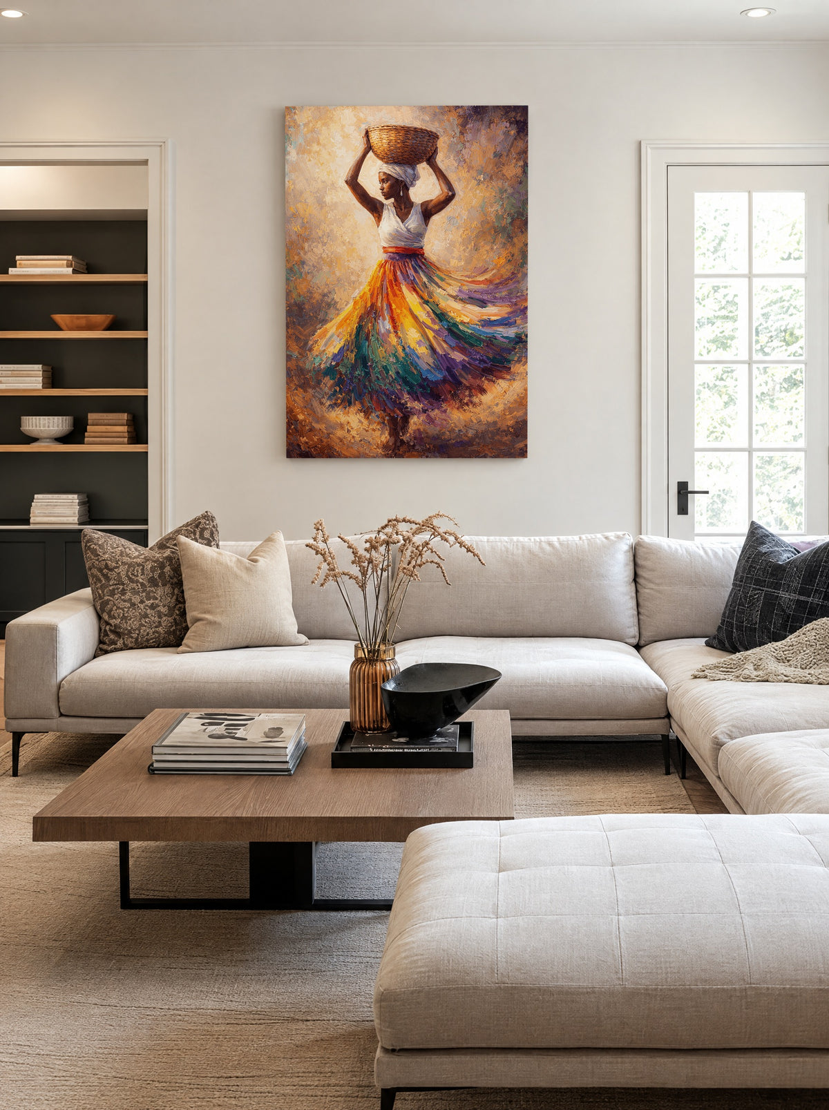 Zonvlecht in Beweging als canvas zonder lijst aan de muur