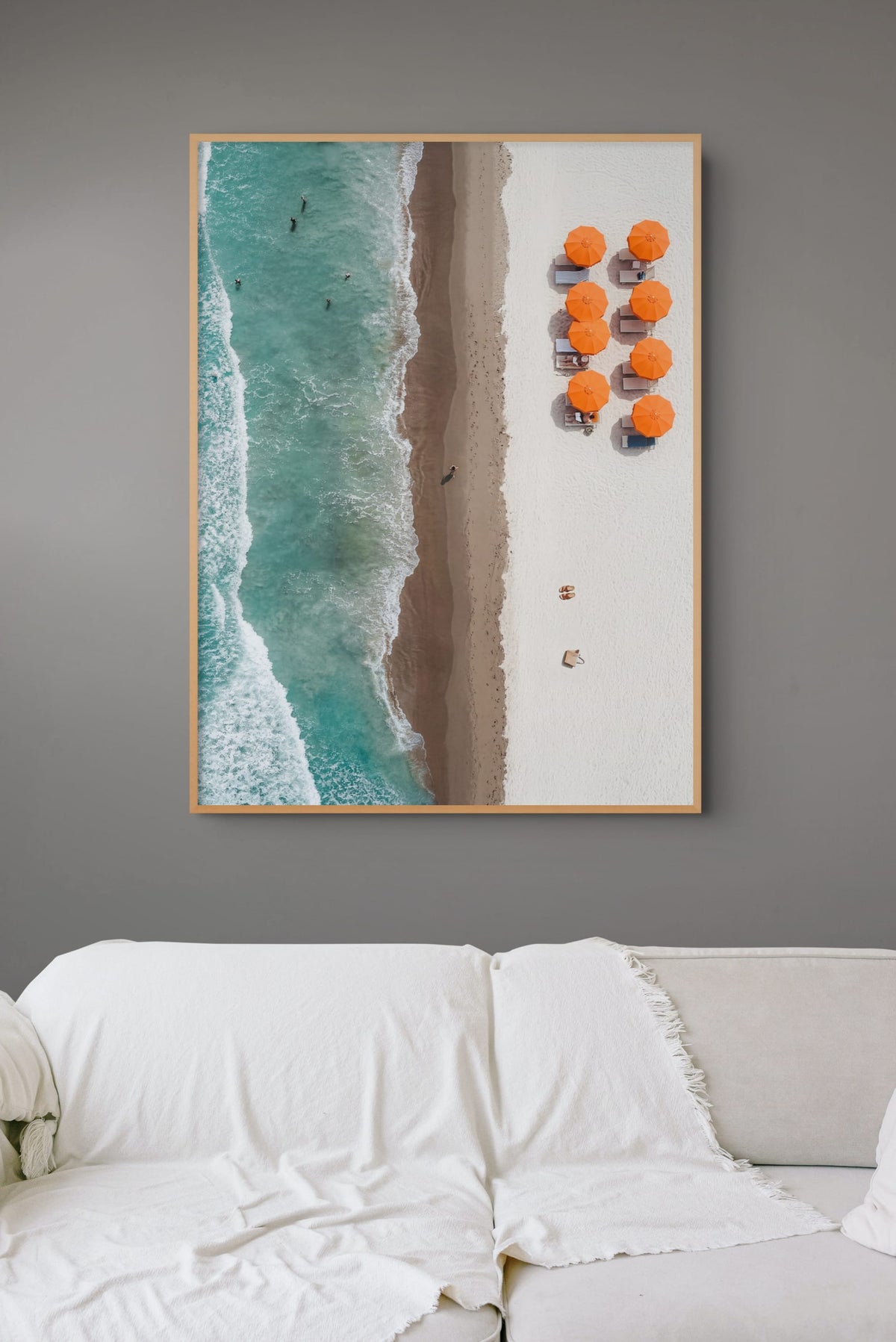 Salt Sea & Orange Parasols Painting