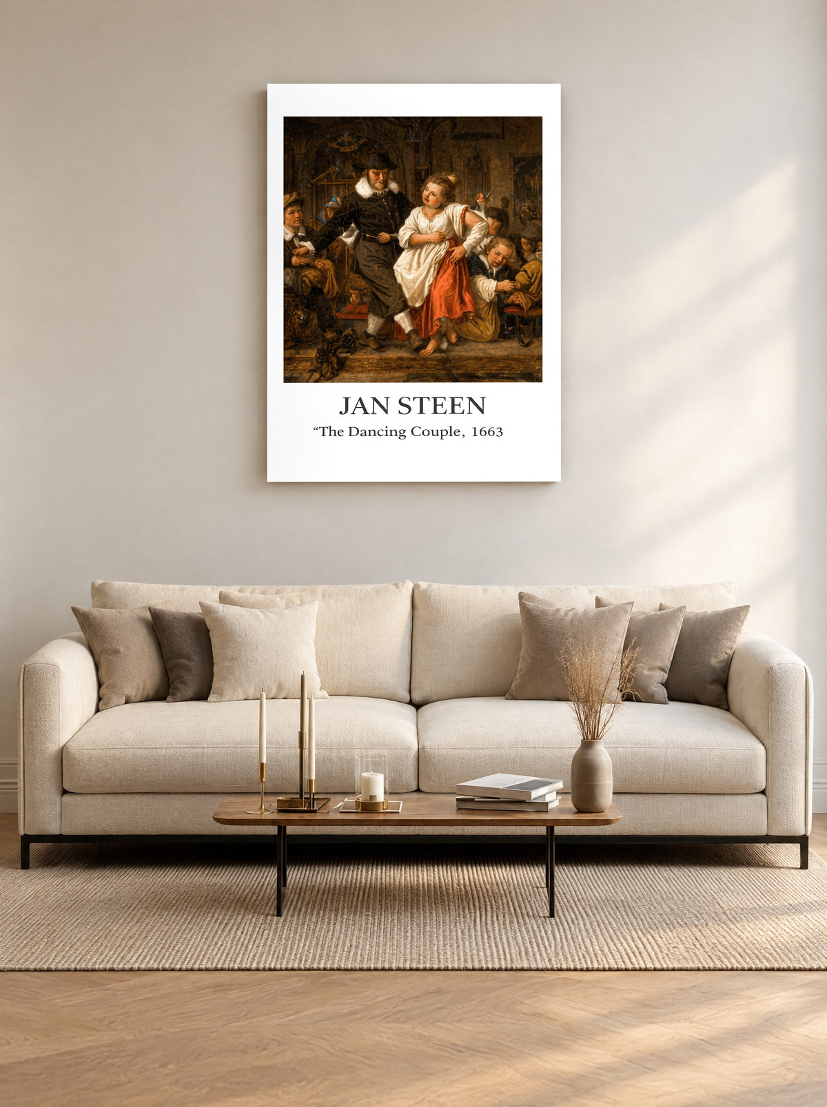 Zwier met Rode Rokkenzwiep als canvas zonder lijst aan de muur